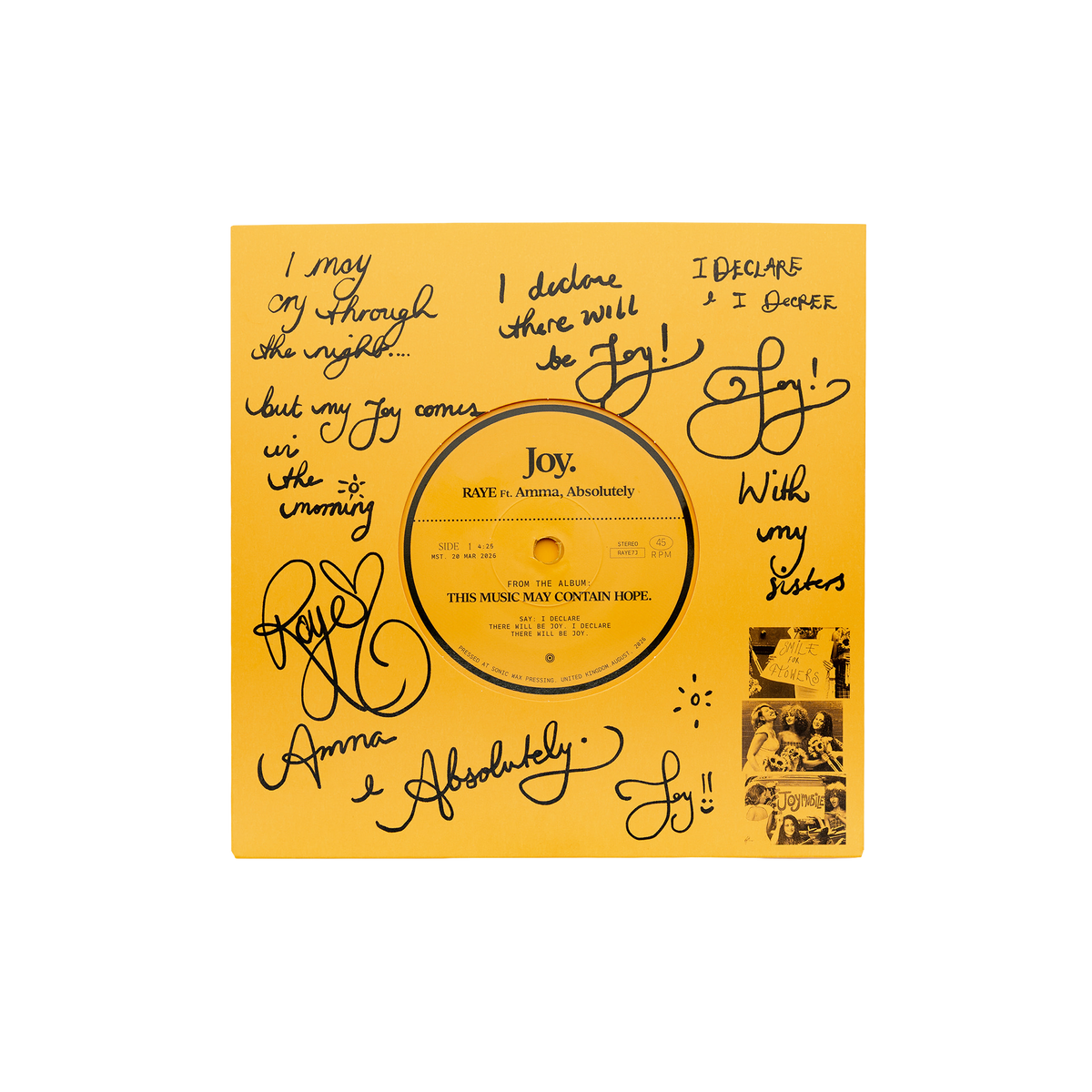 Joy. Ft. Amma & Absolutely. 7" Vinyl